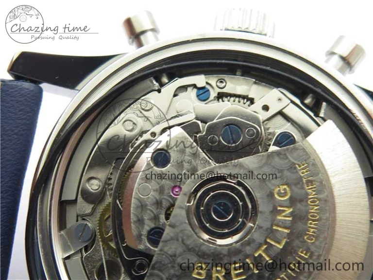 Navitimer 41mm SS B50 Best Edition SS Blue Dial Stick Markers on Leather Strap A EyeCatching 5551