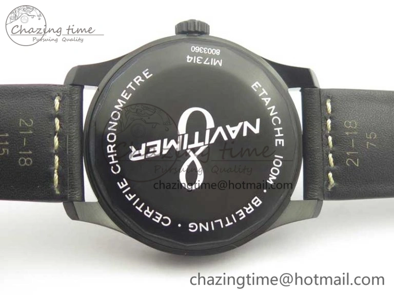 Navitimer 8 Automatic 41mm Black Steel ZF 1:1 Best Edition Black Dial on Black Leather Strap A OdorResistant 5616