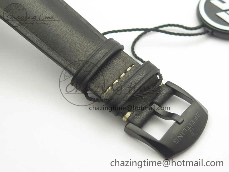 Navitimer 8 Automatic 41mm Black Steel ZF 1:1 Best Edition Black Dial on Black Leather Strap A OdorResistant 5616