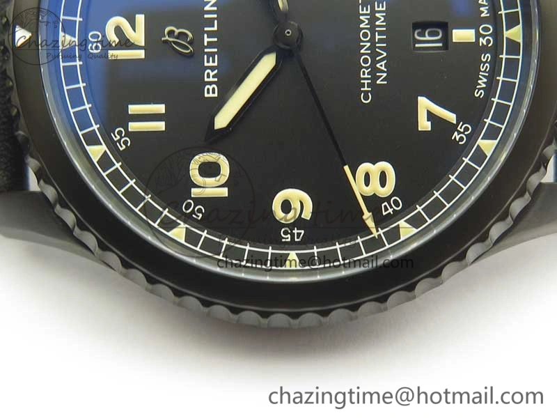Navitimer 8 Automatic 41mm Black Steel ZF 1:1 Best Edition Black Dial on Black Leather Strap A OdorResistant 5616