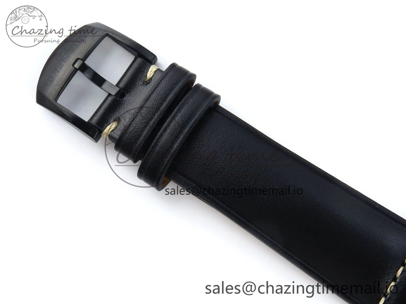 Premium Navitimer 8 Automatic 41mm PVD TF 1:1 Best Edition Black Dial on Black Leather Strap A 5455