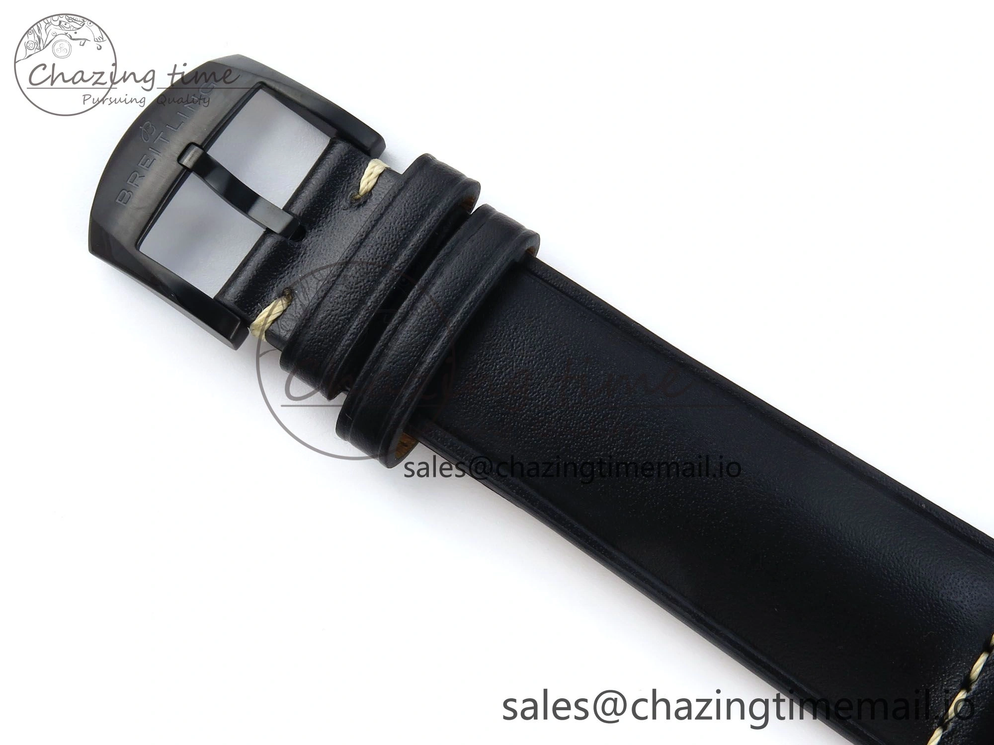 Premium Navitimer 8 Automatic 41mm PVD TF 1:1 Best Edition Black Dial on Black Leather Strap A 5455