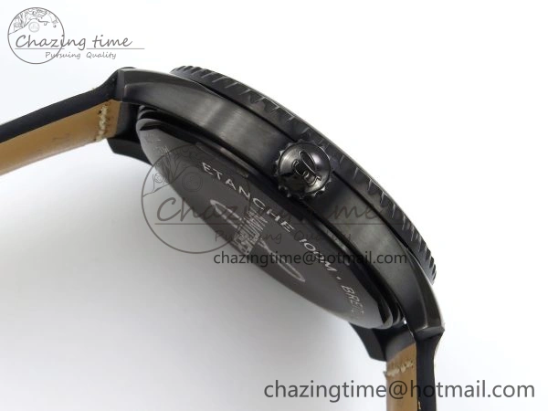 Navitimer 8 Automatic 41mm PVD TF 1:1 Best Edition Black Dial on Black Leather Strap A ZipUp 5517