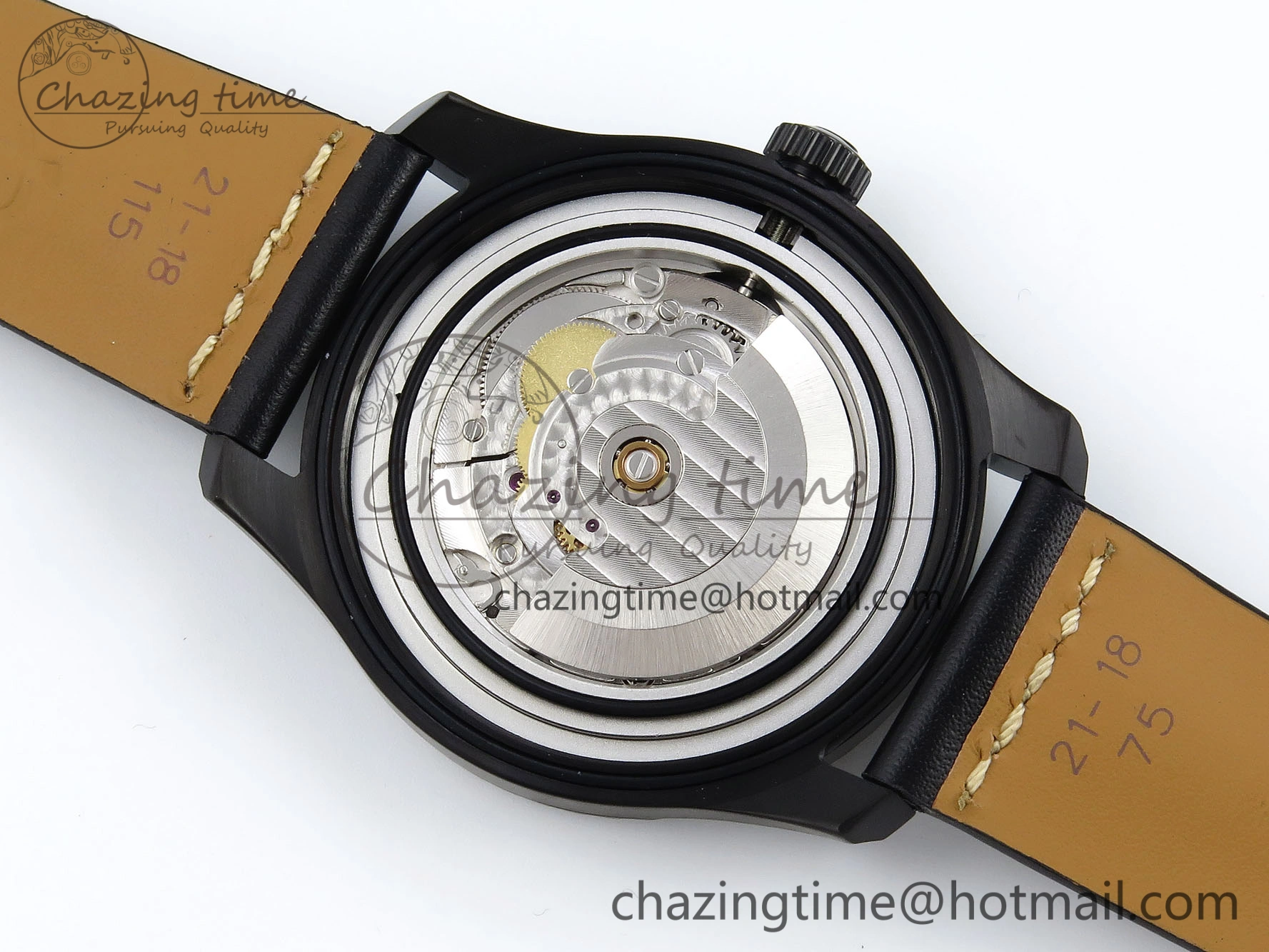 Navitimer 8 Automatic 41mm PVD TF 1:1 Best Edition Black Dial on Black Leather Strap A ZipUp 5517