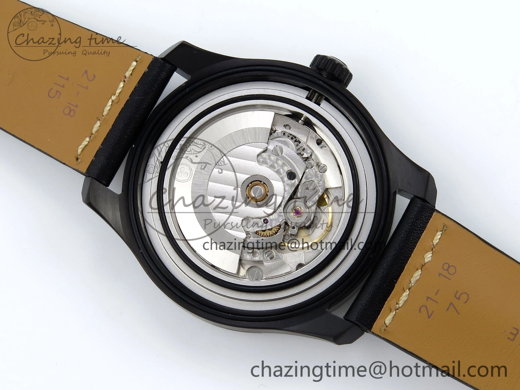 Navitimer 8 Automatic 41mm PVD TF 1:1 Best Edition Black Dial on Black Leather Strap A ZipUp 5517