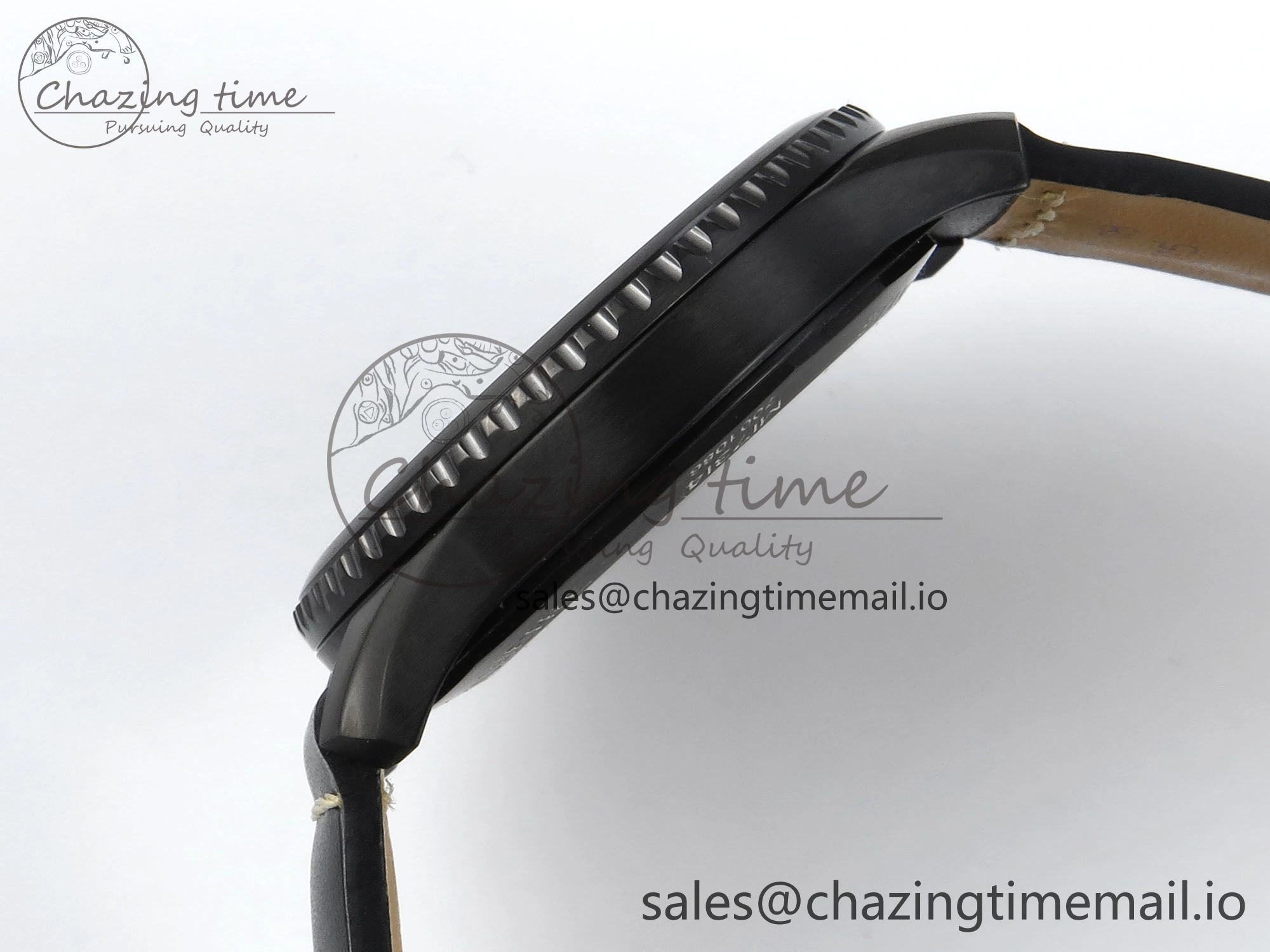 Premium Navitimer 8 Automatic 41mm PVD TF 1:1 Best Edition Black Dial on Black Leather Strap A 5455