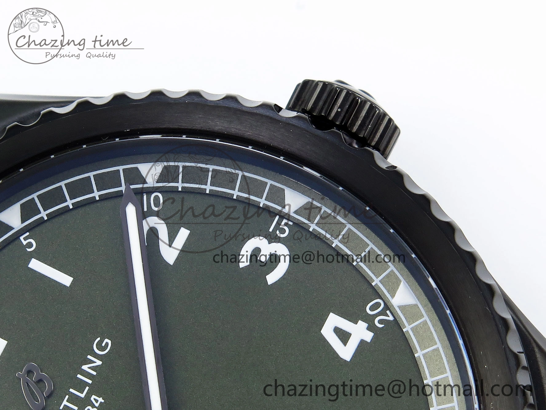 Navitimer 8 Automatic 41mm PVD TF 1:1 Best Edition Green Dial on Green Nylon Strap A Classic 5518