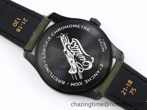 Navitimer 8 Automatic 41mm PVD TF 1:1 Best Edition Green Dial on Green Nylon Strap A Classic 5518