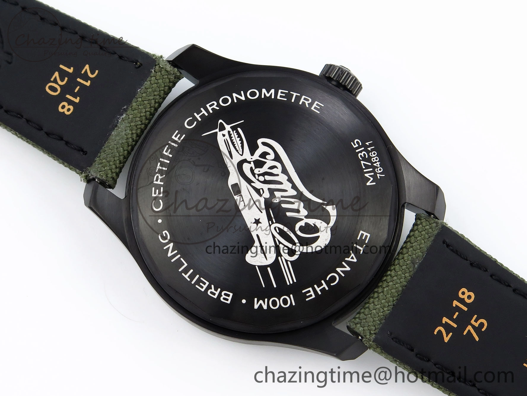 Navitimer 8 Automatic 41mm PVD TF 1:1 Best Edition Green Dial on Green Nylon Strap A Classic 5518