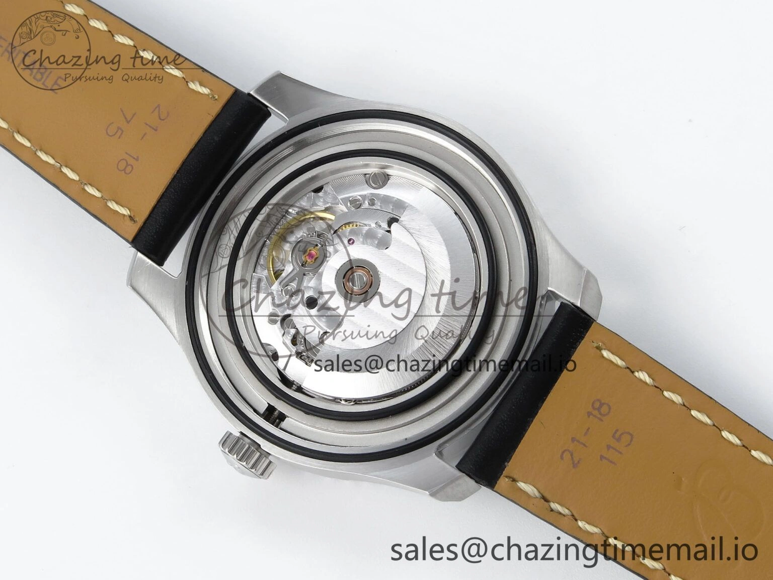Navitimer 8 Automatic 41mm SS TF 1:1 Best Edition Black Dial on Black Leather Strap A Soft 5453
