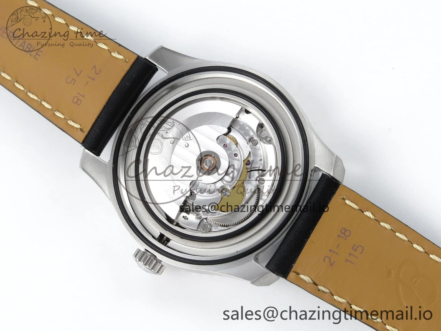 Navitimer 8 Automatic 41mm SS TF 1:1 Best Edition Black Dial on Black Leather Strap A Soft 5453