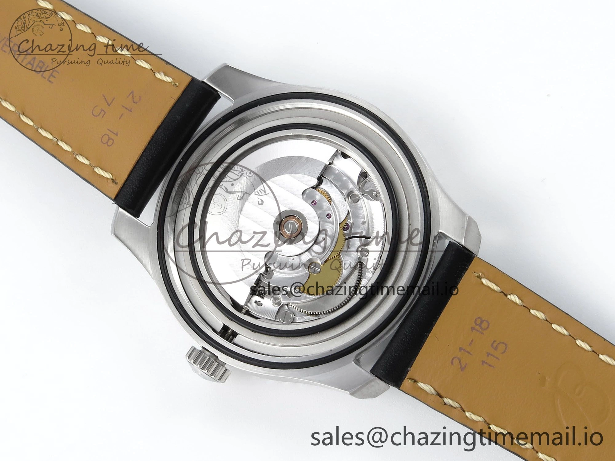 Navitimer 8 Automatic 41mm SS TF 1:1 Best Edition Black Dial on Black Leather Strap A Soft 5453