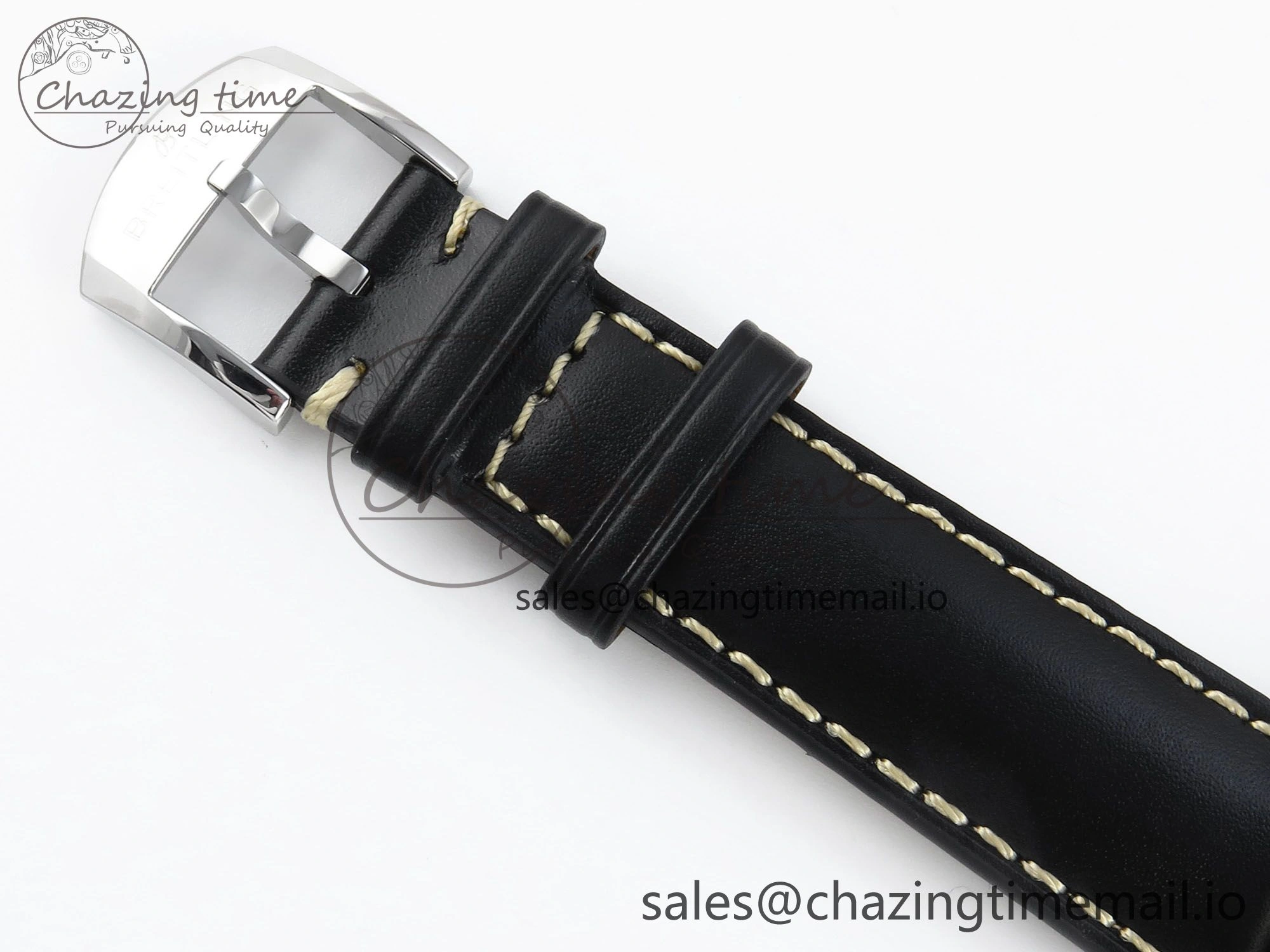 Navitimer 8 Automatic 41mm SS TF 1:1 Best Edition Black Dial on Black Leather Strap A Soft 5453