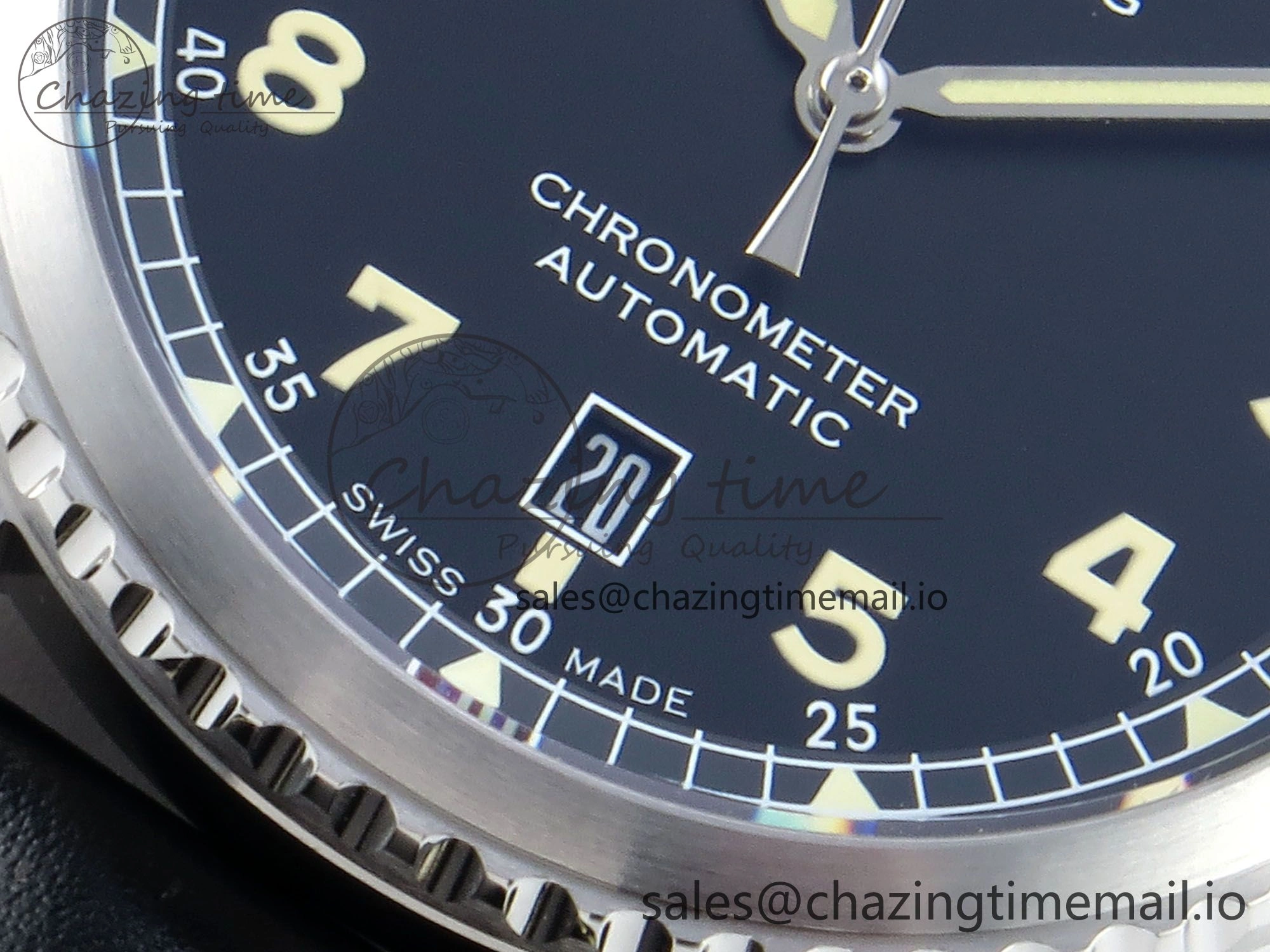 Navitimer 8 Automatic 41mm SS TF 1:1 Best Edition Black Dial on Black Leather Strap A Soft 5453