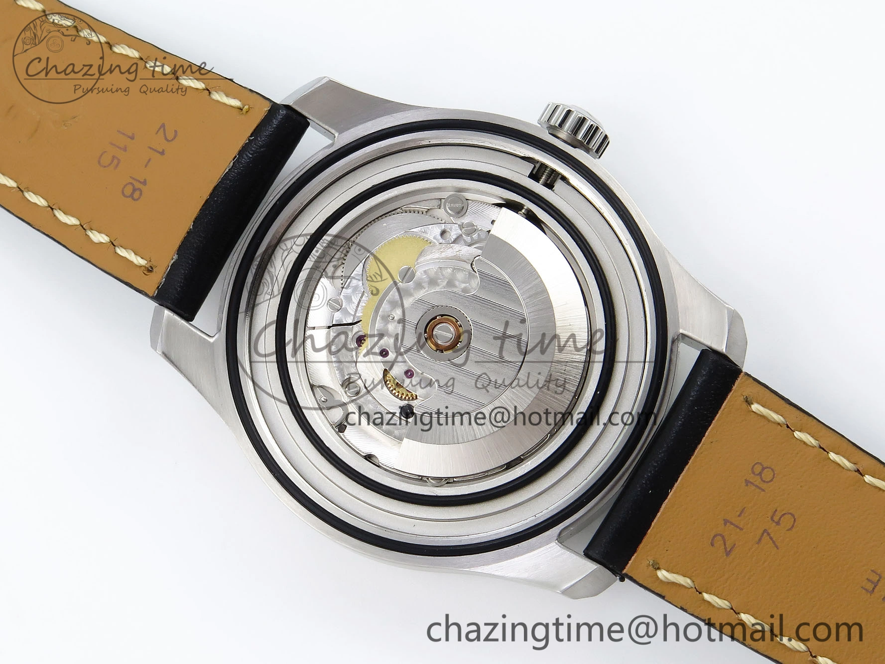 Navitimer 8 Automatic 41mm SS TF 1:1 Best Edition Black Dial on Black Leather Strap A ZeroBulk 5514