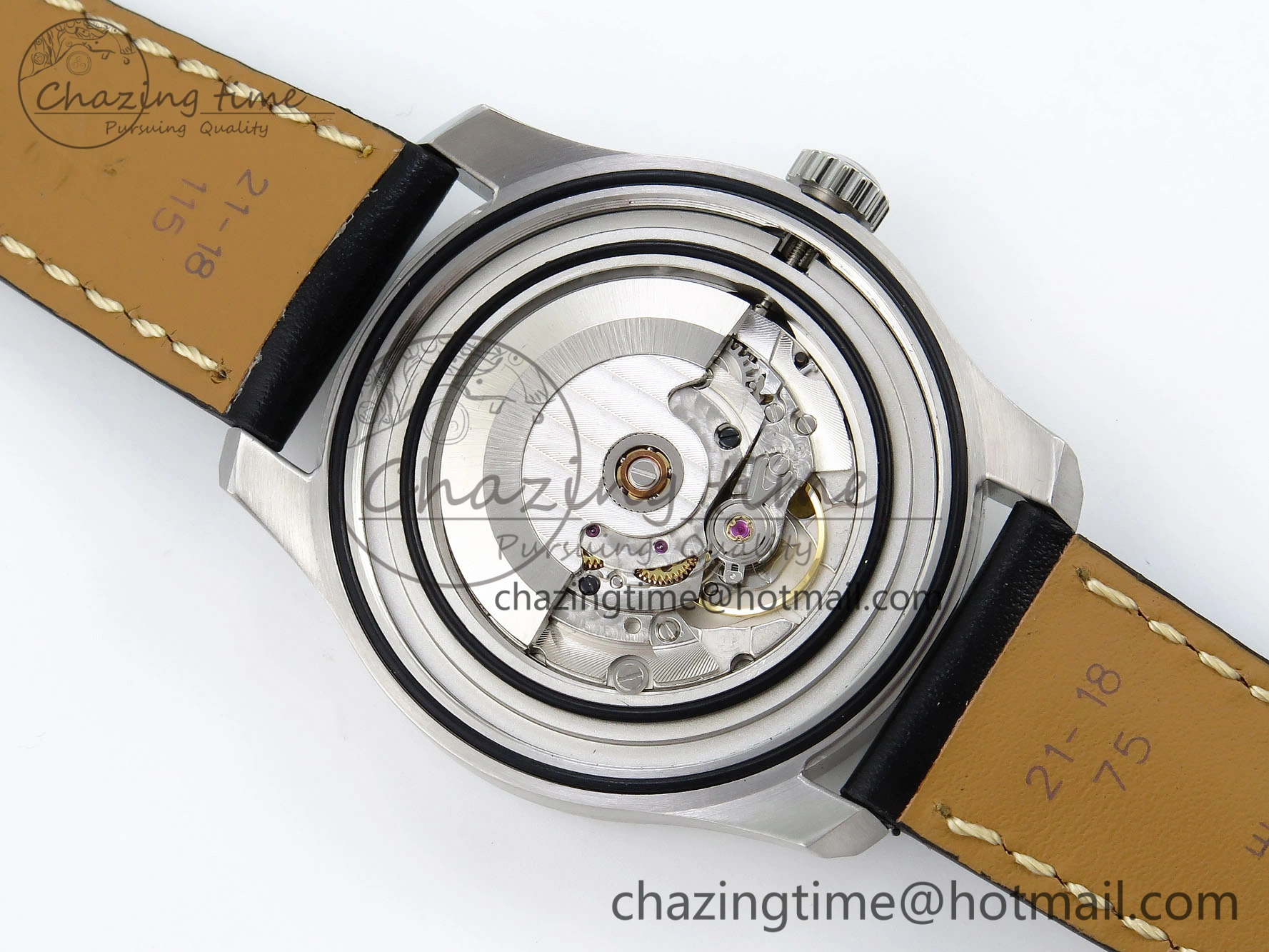 Navitimer 8 Automatic 41mm SS TF 1:1 Best Edition Black Dial on Black Leather Strap A ZeroBulk 5514