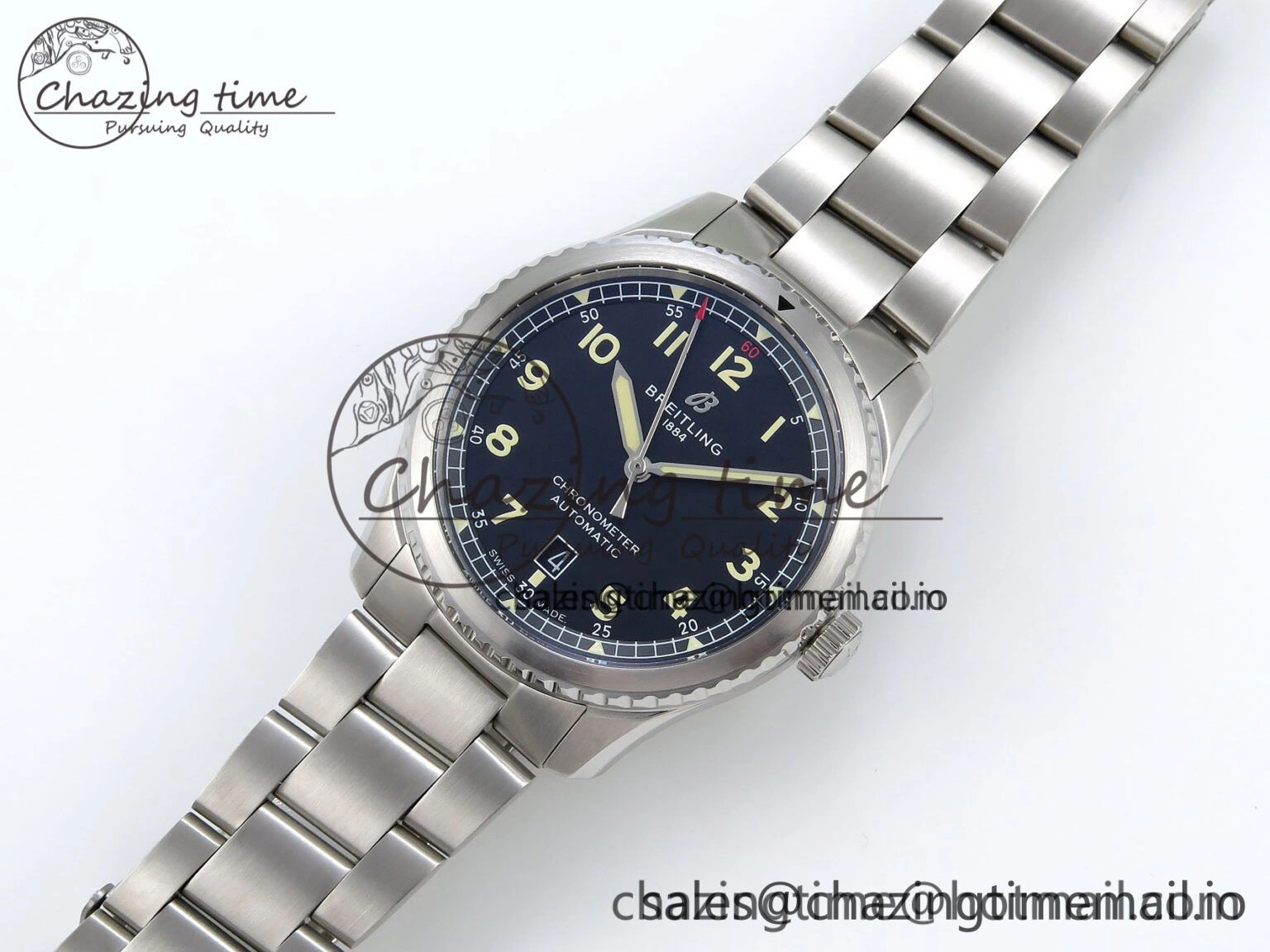 ModernLook Navitimer 8 Automatic 41mm SS TF 1:1 Best Edition Black Dial on SS Bracelet A 5512