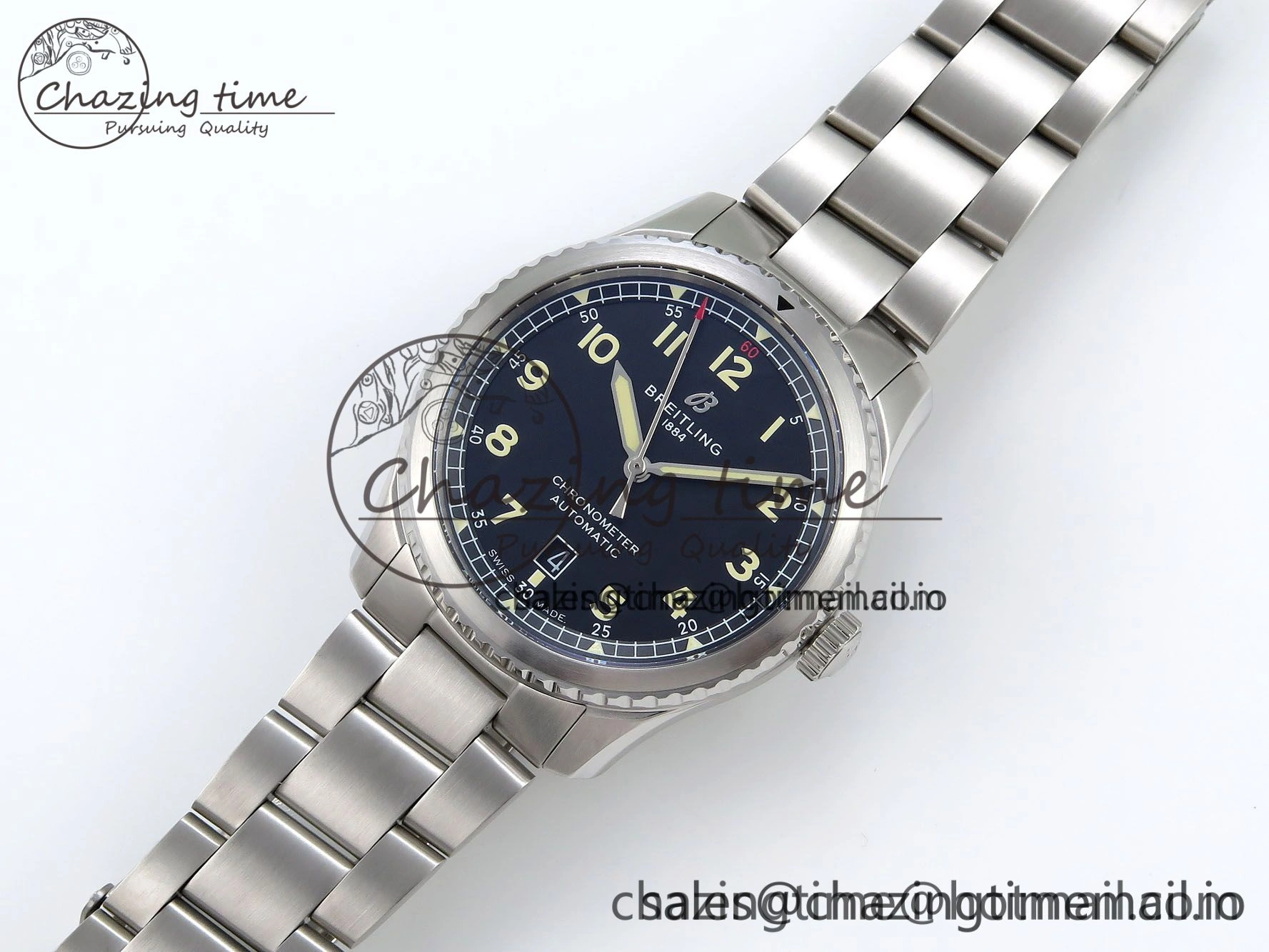 ModernLook Navitimer 8 Automatic 41mm SS TF 1:1 Best Edition Black Dial on SS Bracelet A 5512
