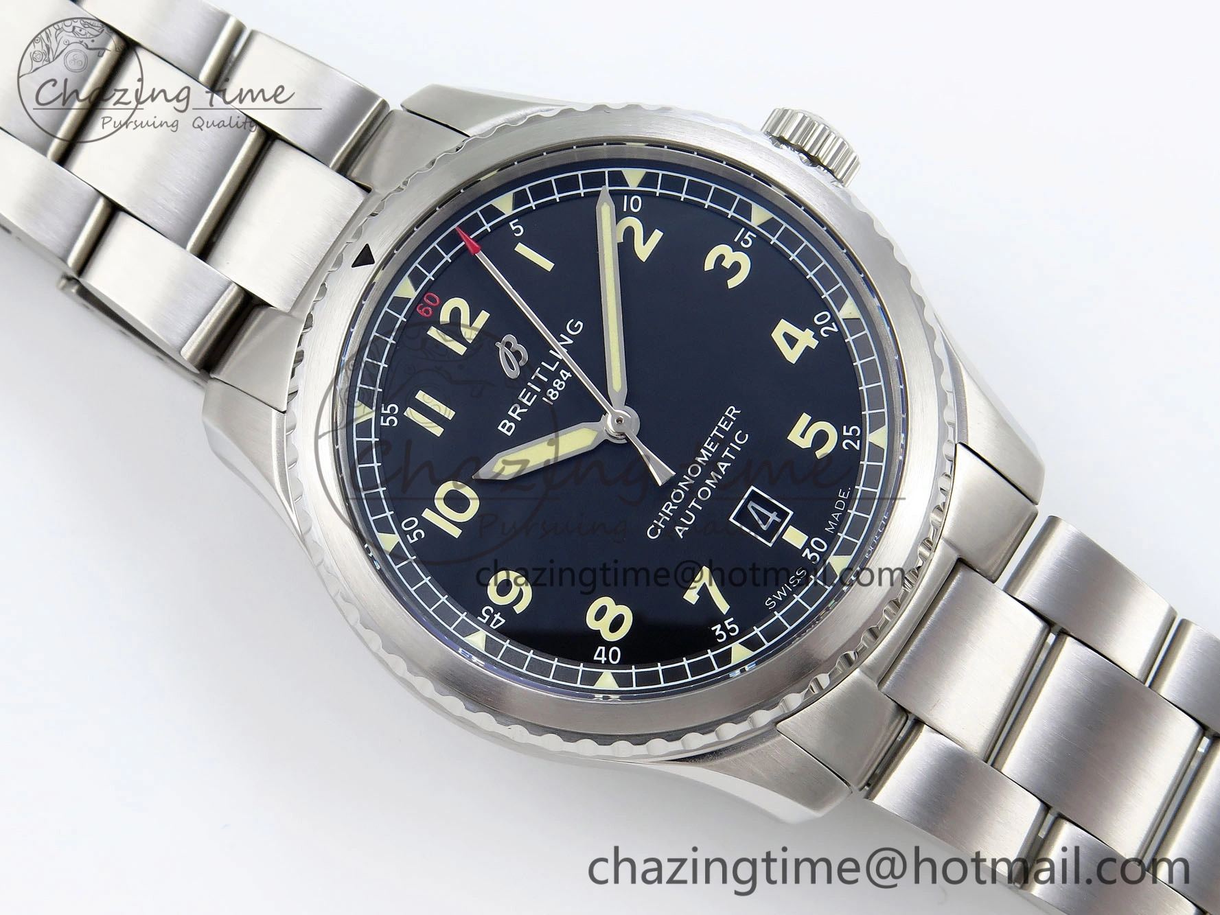 ModernLook Navitimer 8 Automatic 41mm SS TF 1:1 Best Edition Black Dial on SS Bracelet A 5512