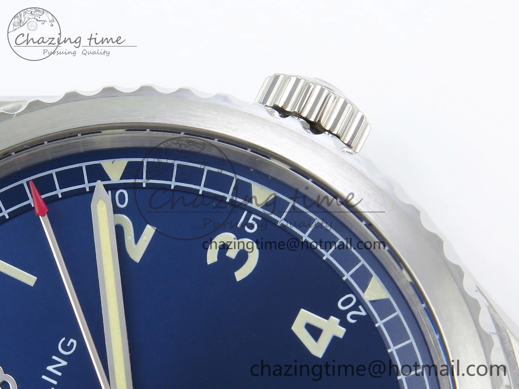 Neat Navitimer 8 Automatic 41mm SS TF 1:1 Best Edition Blue Dial on Blue Leather Strap A 5513