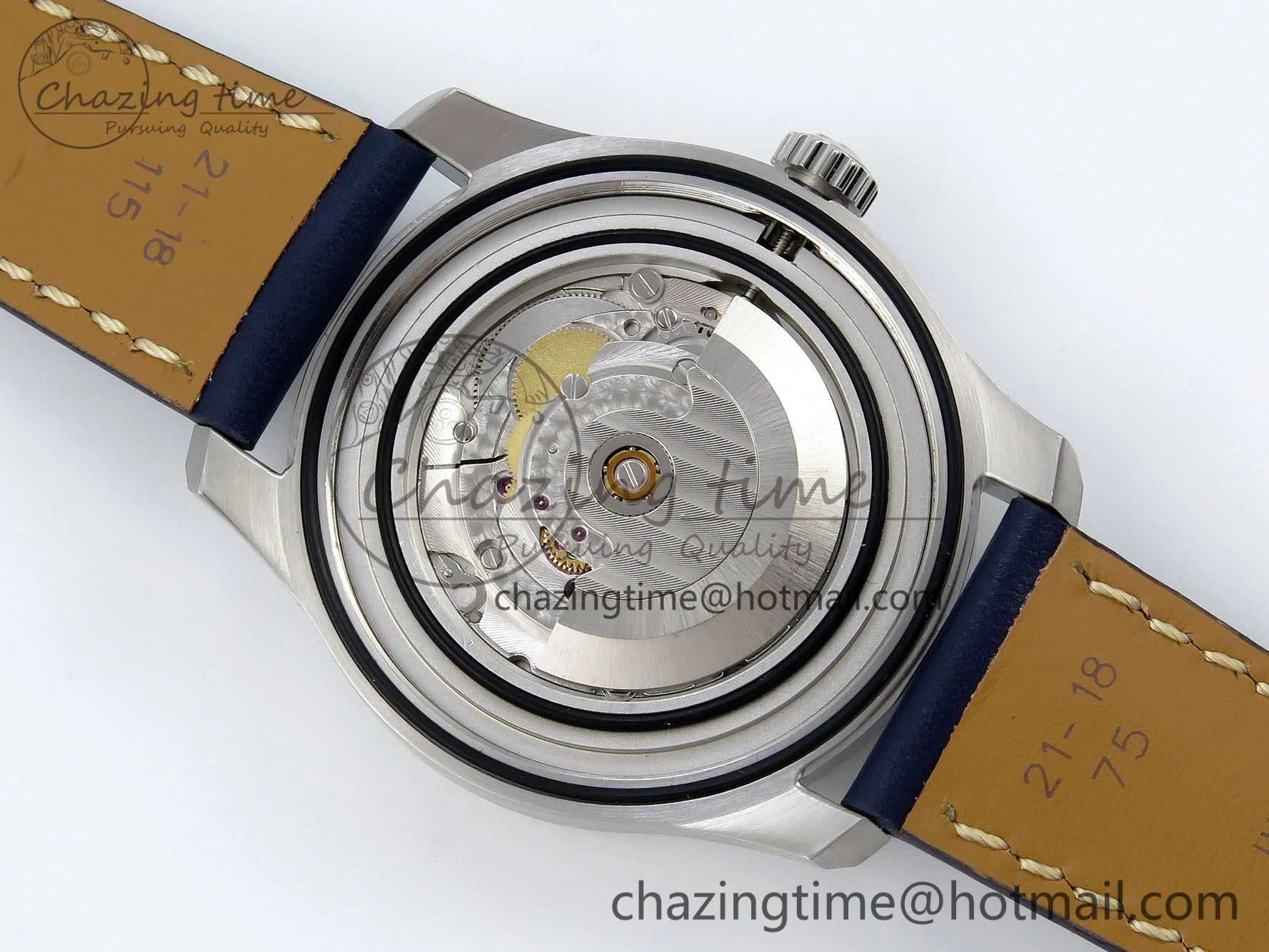 Neat Navitimer 8 Automatic 41mm SS TF 1:1 Best Edition Blue Dial on Blue Leather Strap A 5513