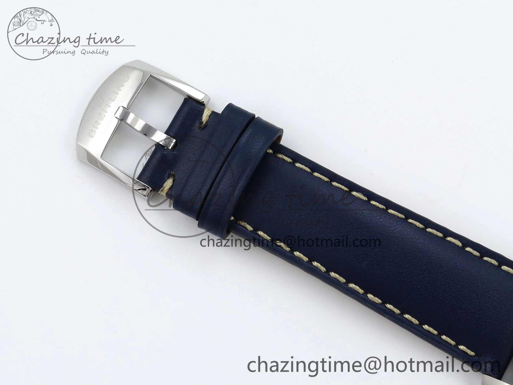 Neat Navitimer 8 Automatic 41mm SS TF 1:1 Best Edition Blue Dial on Blue Leather Strap A 5513