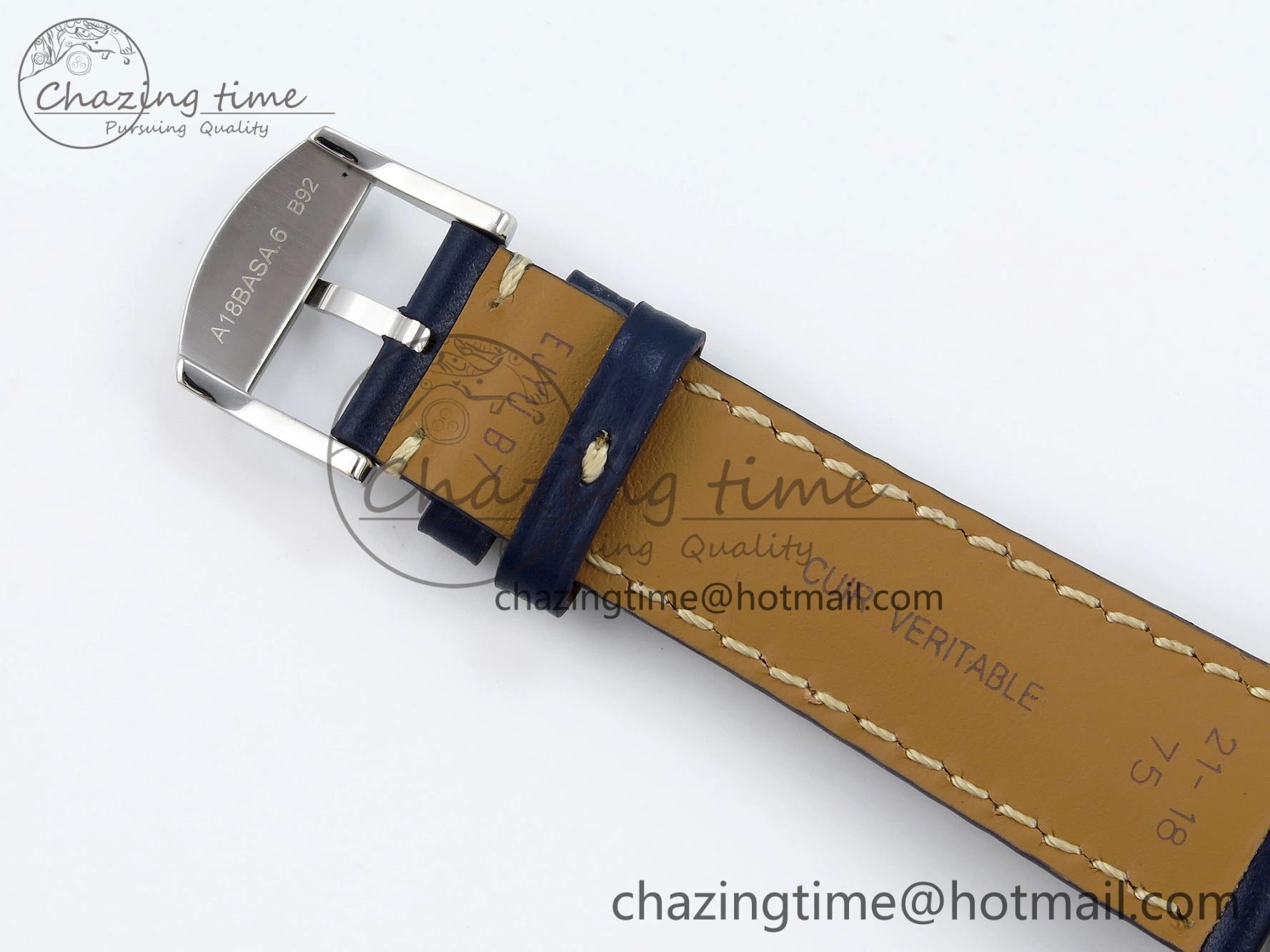 Neat Navitimer 8 Automatic 41mm SS TF 1:1 Best Edition Blue Dial on Blue Leather Strap A 5513