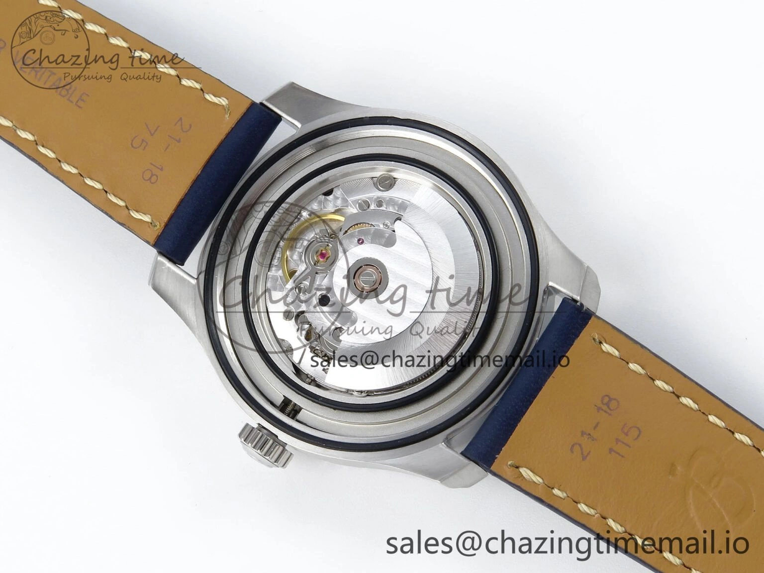 Navitimer 8 Automatic 41mm SS TF 1:1 Best Edition Blue Dial on Blue Leather Strap A Premium 5452
