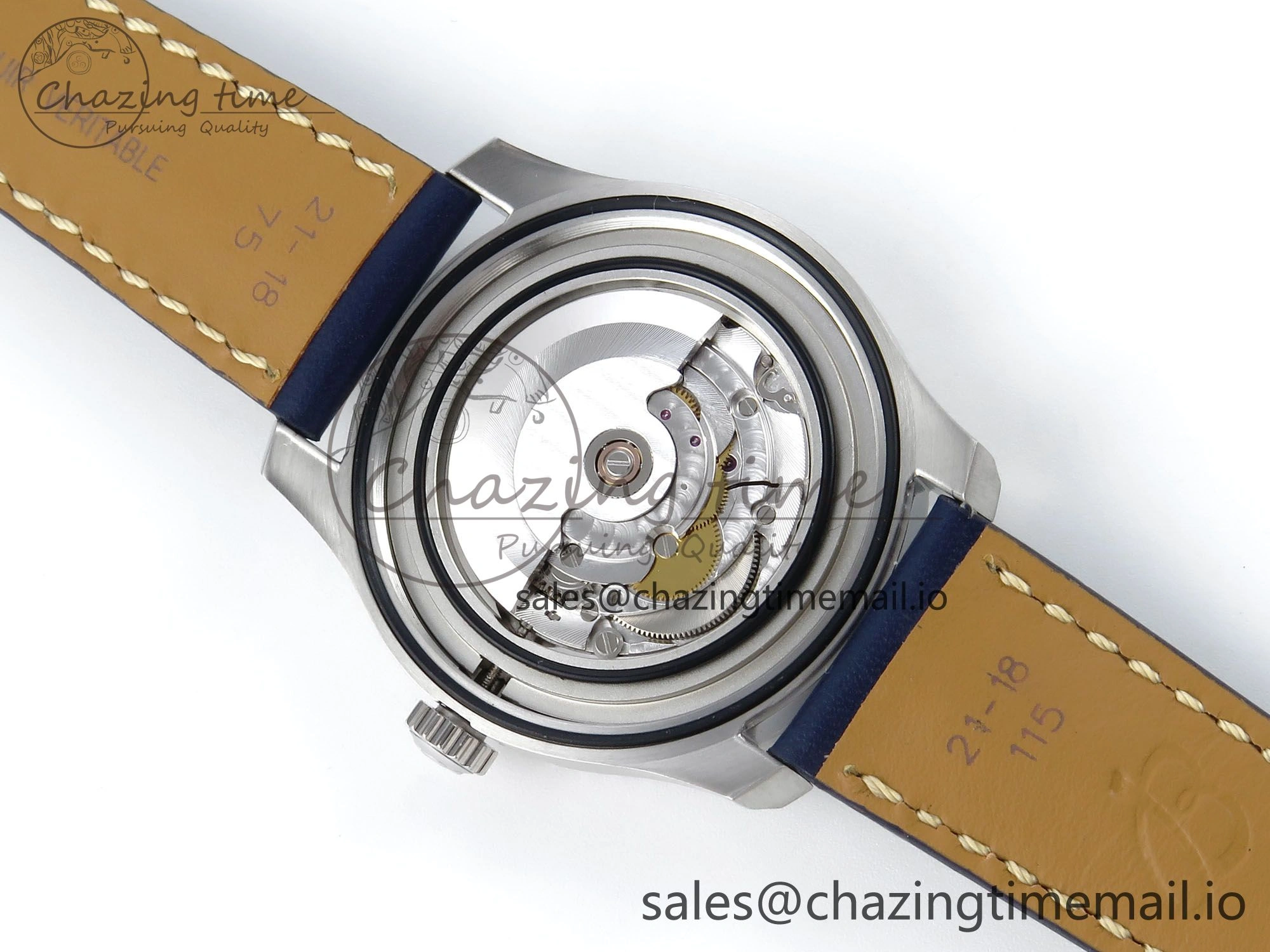 Navitimer 8 Automatic 41mm SS TF 1:1 Best Edition Blue Dial on Blue Leather Strap A Premium 5452