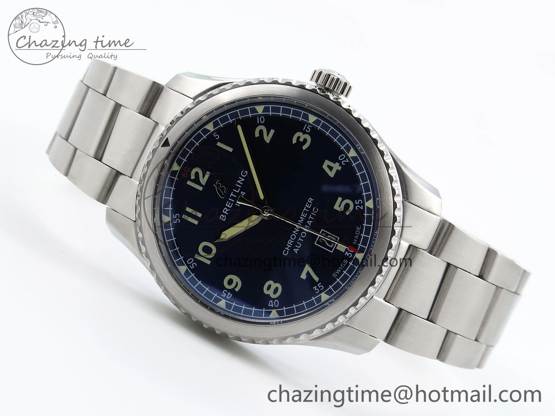 Navitimer 8 Automatic 41mm SS TF 1:1 Best Edition Blue Dial on SS Bracelet A HighQuality 5515
