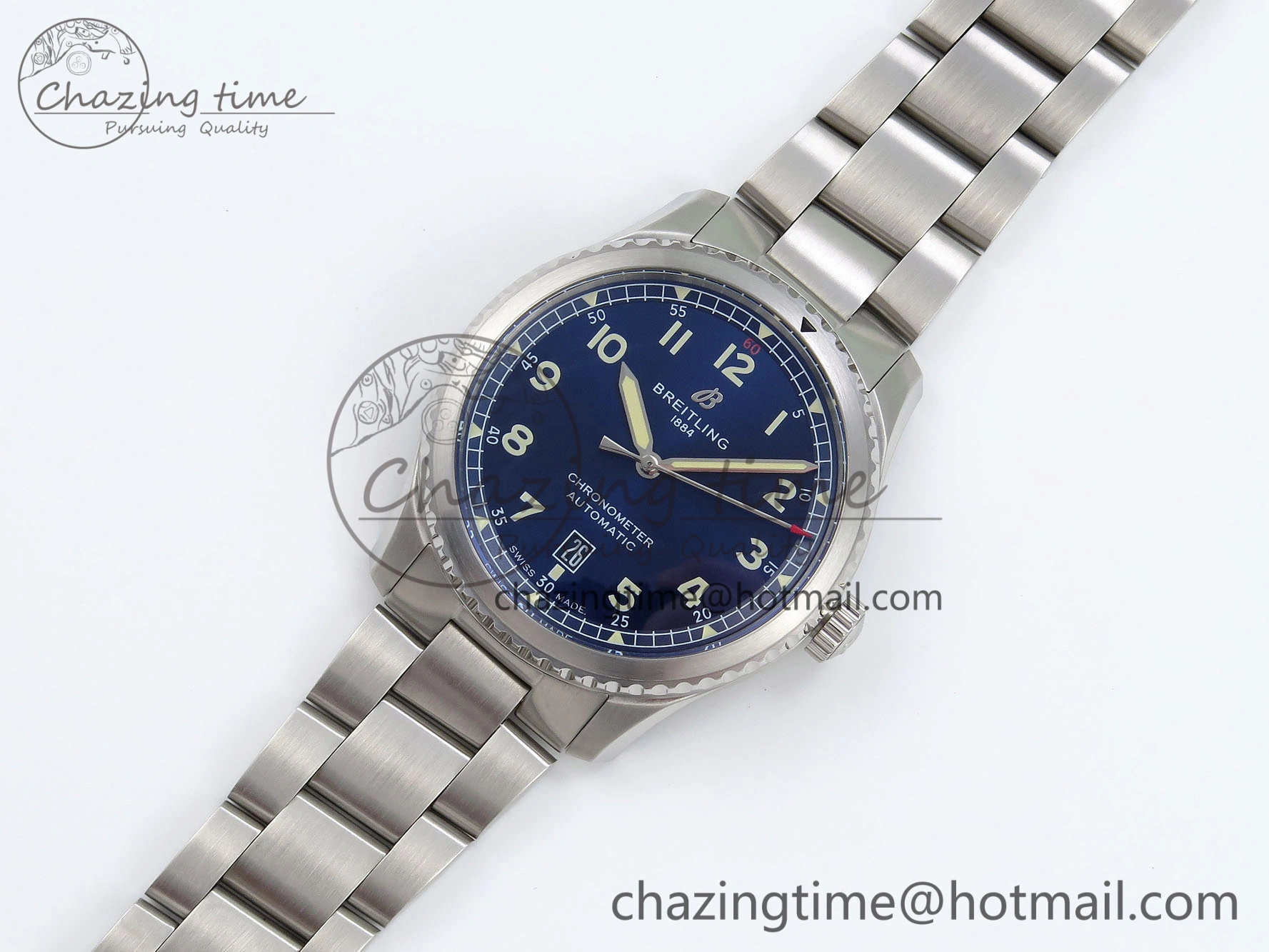 Navitimer 8 Automatic 41mm SS TF 1:1 Best Edition Blue Dial on SS Bracelet A HighQuality 5515