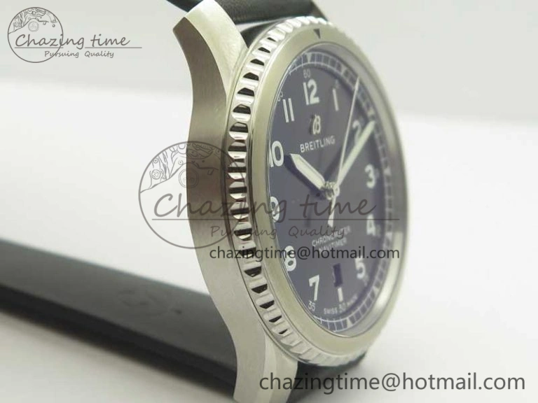 AllSeason Navitimer 8 Automatic 41mm ZF 1:1 Best Edition Black Dial on Black Leather Strap A 5634