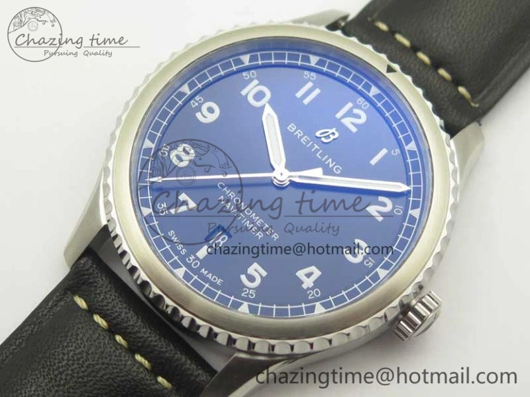 AllSeason Navitimer 8 Automatic 41mm ZF 1:1 Best Edition Black Dial on Black Leather Strap A 5634