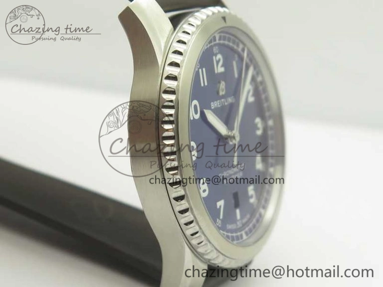 EasyCare Navitimer 8 Automatic 41mm ZF 1:1 Best Edition Blue Dial on Brown Leather Strap A 5631