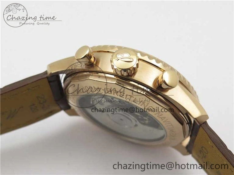 Casual Navitimer 8 B01 Chrono 43mm RG Best Edition Brown Dial on Leather Strap A 5545