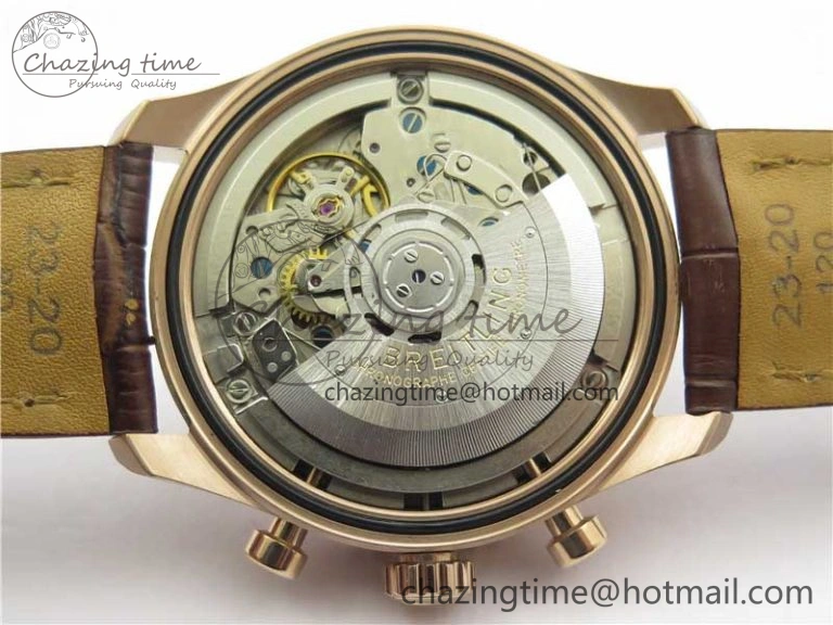 Casual Navitimer 8 B01 Chrono 43mm RG Best Edition Brown Dial on Leather Strap A 5545