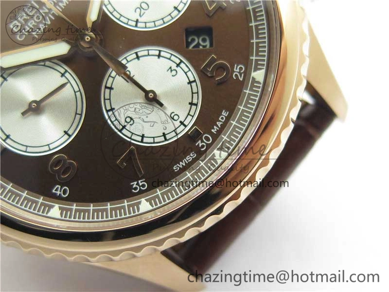 Casual Navitimer 8 B01 Chrono 43mm RG Best Edition Brown Dial on Leather Strap A 5545