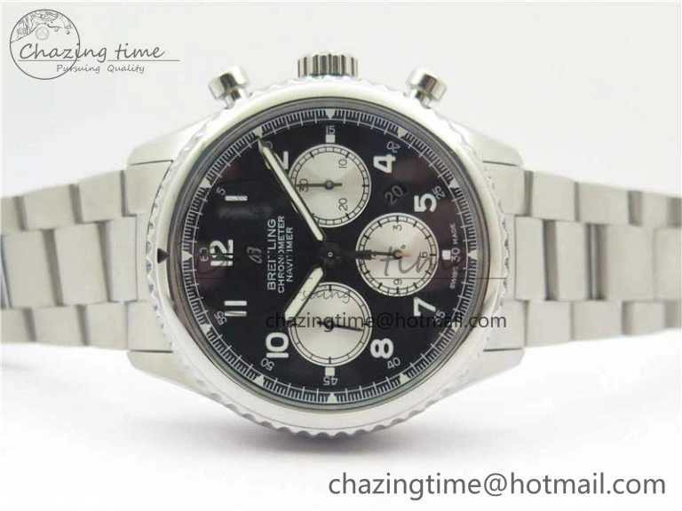 Navitimer 8 B01 Chrono 43mm SS Best Edition Black Dial on SS Bracelet A TopPick 5550