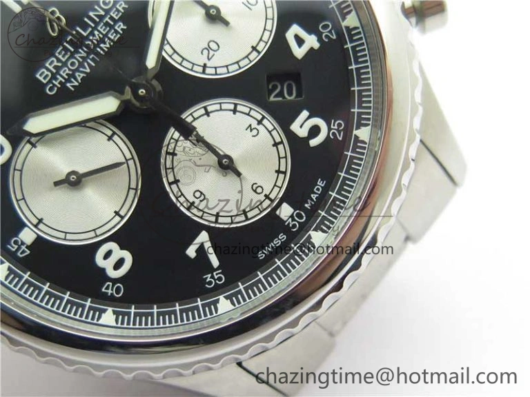 Navitimer 8 B01 Chrono 43mm SS Best Edition Black Dial on SS Bracelet A TopPick 5550