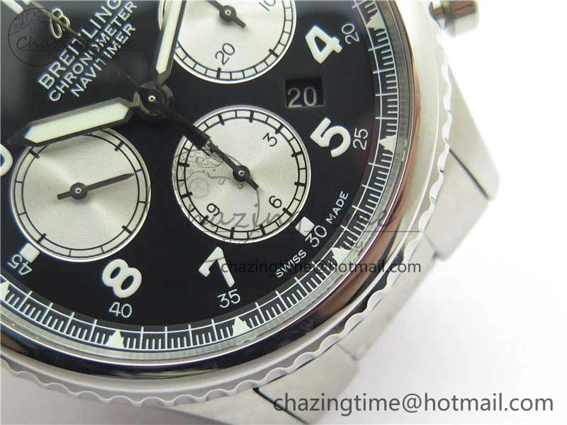 Navitimer 8 B01 Chrono 43mm SS Best Edition Black Dial on SS Bracelet A TopPick 5550