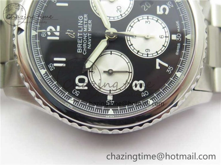 Navitimer 8 B01 Chrono 43mm SS Best Edition Black Dial on SS Bracelet A TopPick 5550