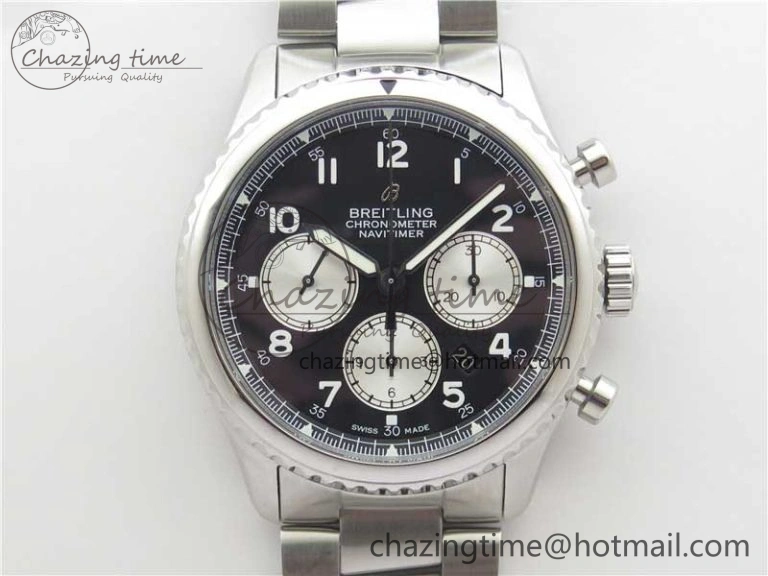 Navitimer 8 B01 Chrono 43mm SS Best Edition Black Dial on SS Bracelet A TopPick 5550
