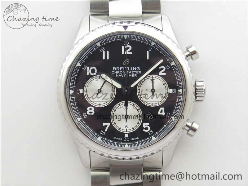 Navitimer 8 B01 Chrono 43mm SS Best Edition Black Dial on SS Bracelet A TopPick 5550