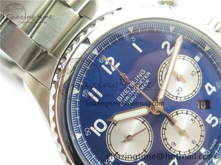 Timeless Navitimer 8 B01 Chrono 43mm SS Best Edition Blue Dial on SS Bracelet A 5549