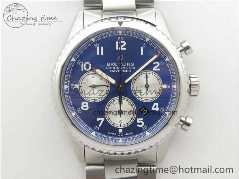 Timeless Navitimer 8 B01 Chrono 43mm SS Best Edition Blue Dial on SS Bracelet A 5549
