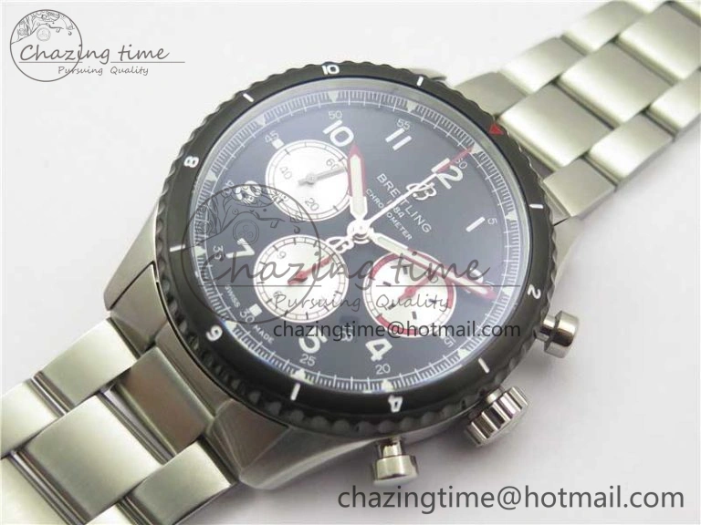 Navitimer 8 B01 Chrono 43mm SS Black Bezel Best Edition Black Dial on SS Bracelet A TopPick 5546