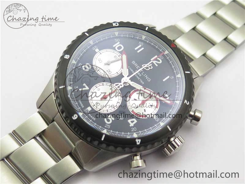 Navitimer 8 B01 Chrono 43mm SS Black Bezel Best Edition Black Dial on SS Bracelet A TopPick 5546