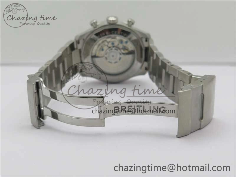 Navitimer 8 B01 Chrono 43mm SS Black Bezel Best Edition Black Dial on SS Bracelet A TopPick 5546
