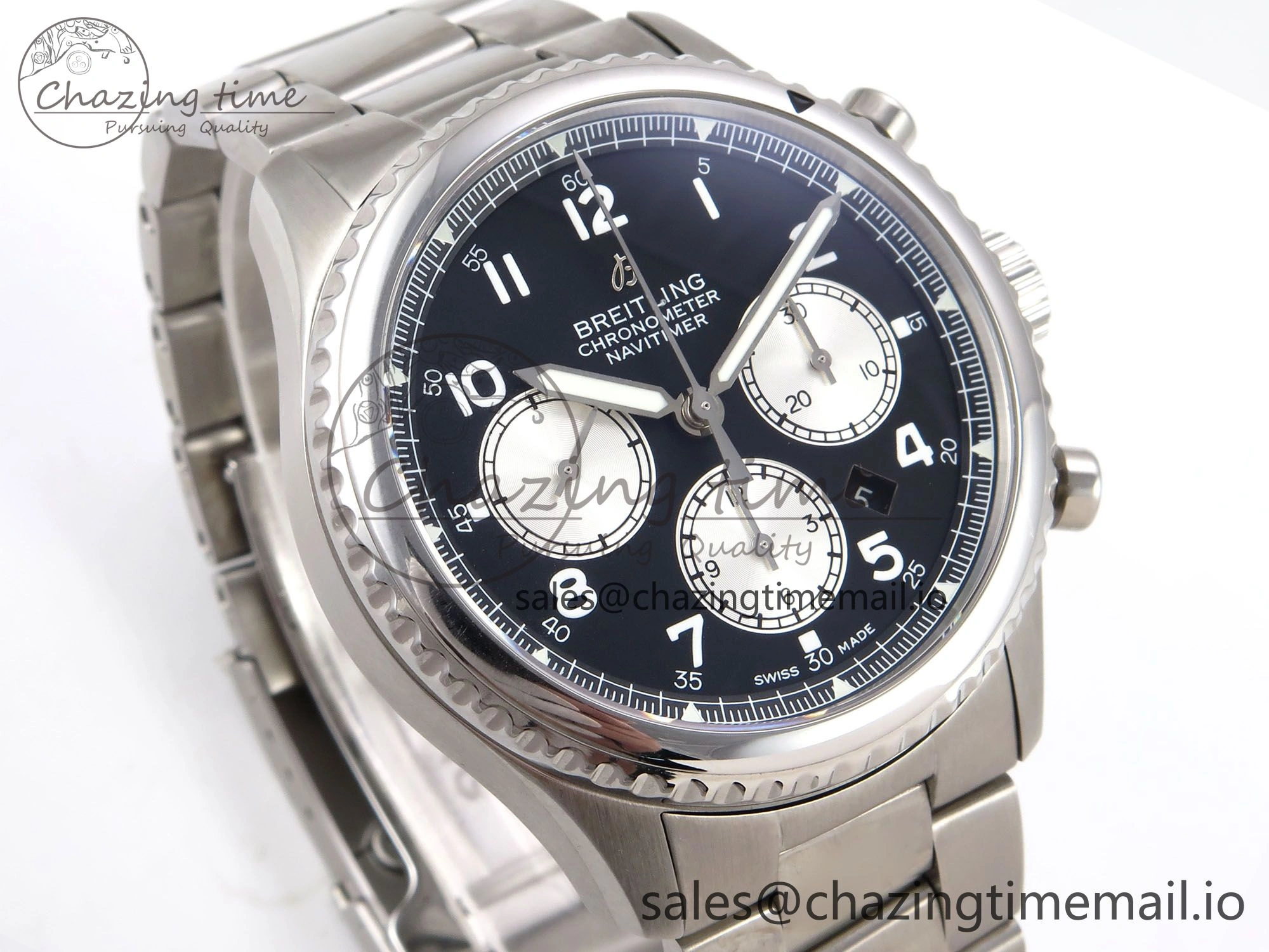 Navitimer 8 B01 Chrono SS EF 1:1 Best Edition Black Dial on SS Bracelet A Practical 5500