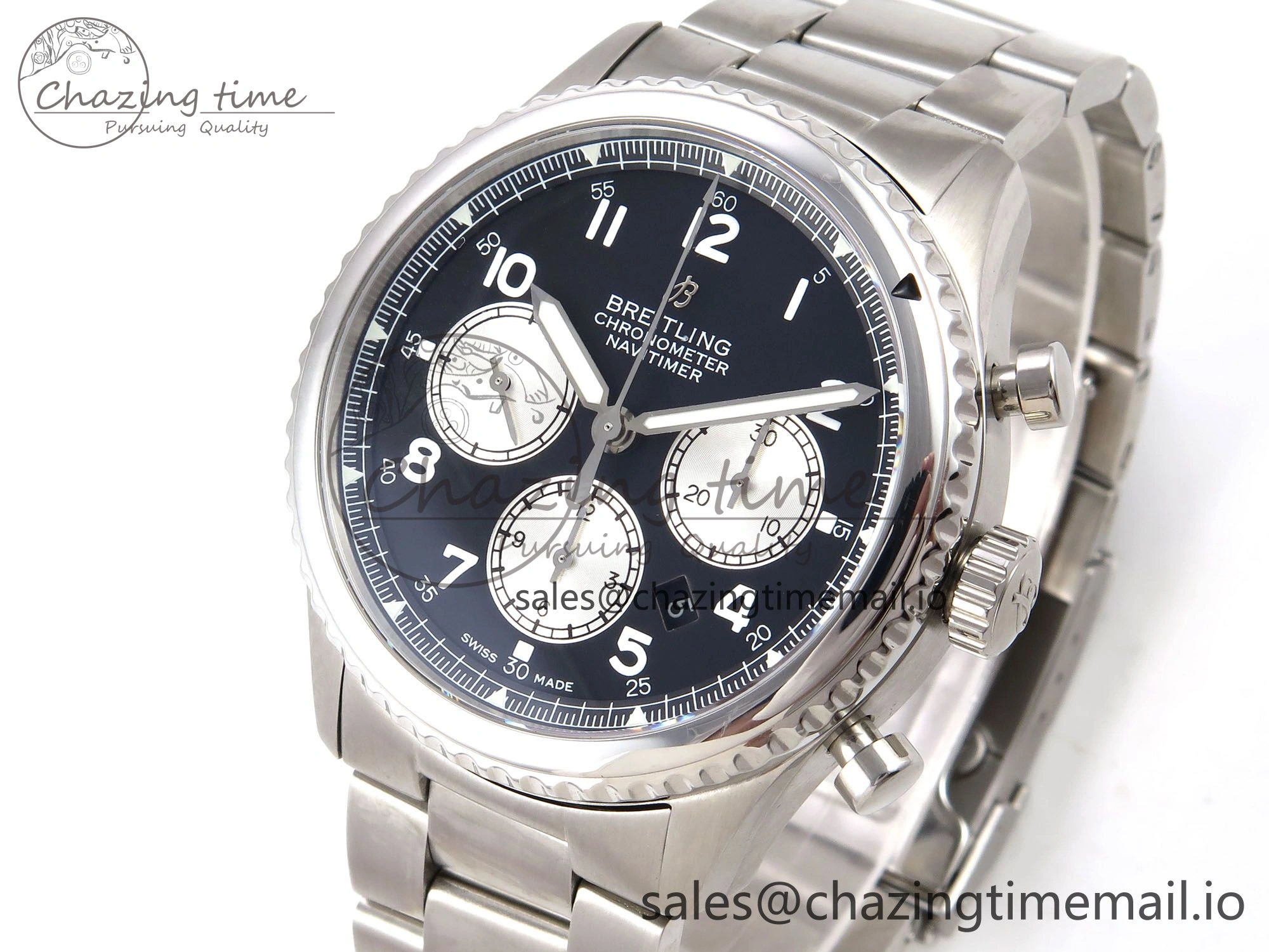 Navitimer 8 B01 Chrono SS EF 1:1 Best Edition Black Dial on SS Bracelet A Practical 5500